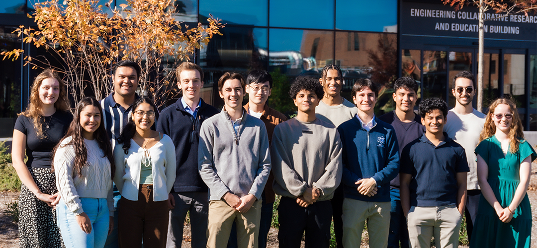 a diverse group of students at the ECoRE building on Penn State University campus